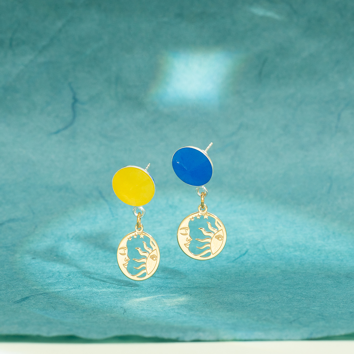 Suspension post earring - Rivoli base, AG 925 silver